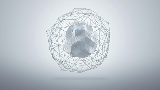工作室未来低聚造型。3d动画可循环视频素材画面4