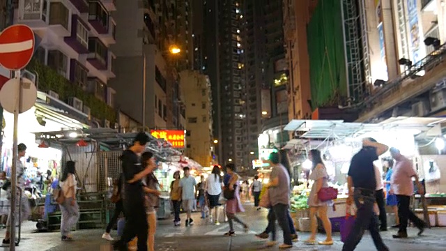 香港孟角的夜市视频素材