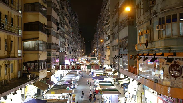 香港孟角的夜市视频素材