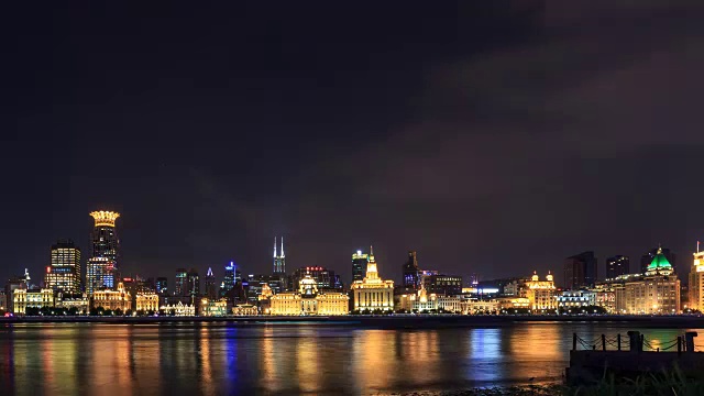 上海外滩夜景的时间流逝视频素材