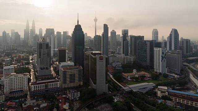 延时拍摄马来西亚城市，平移留下视频4k。视频素材