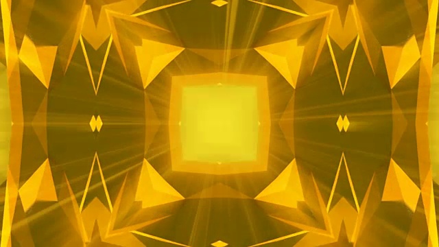 万花筒黄金珠宝图案背景。三维渲染视频素材画面2