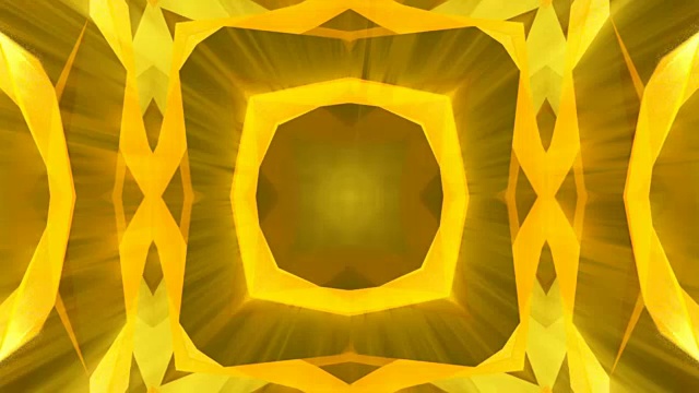 万花筒黄金珠宝图案背景。三维渲染视频素材画面3