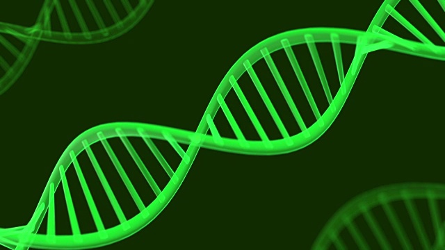 未来的旋转DNA链。基因工程科学背景。视频素材画面3