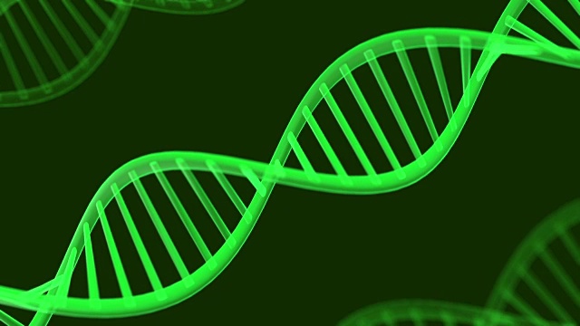 未来的旋转DNA链。基因工程科学背景。视频素材画面4