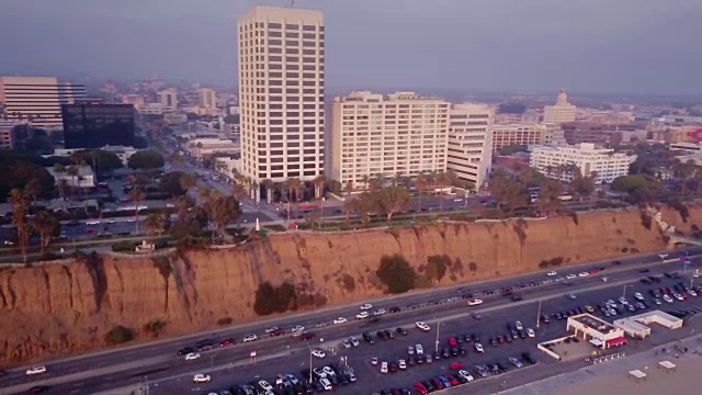 鸟瞰图圣塔莫尼卡，加利福尼亚视频素材