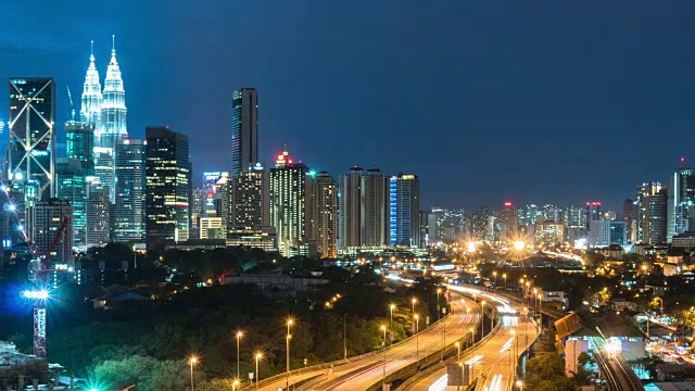 延时拍摄马来西亚城市，平移留下视频4k。视频素材