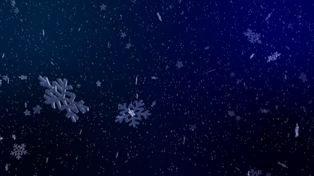 Falling Snow Winter Background with gentle Falling shiny Snowflakes 4K无缝循环视频素材