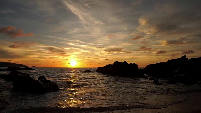 热带日落海滩视频素材