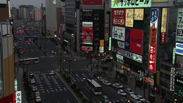 Susukino渡夜，札幌，日本视频素材