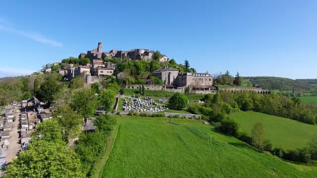 Cordes sur Ciel，一个法国要塞城镇视频素材