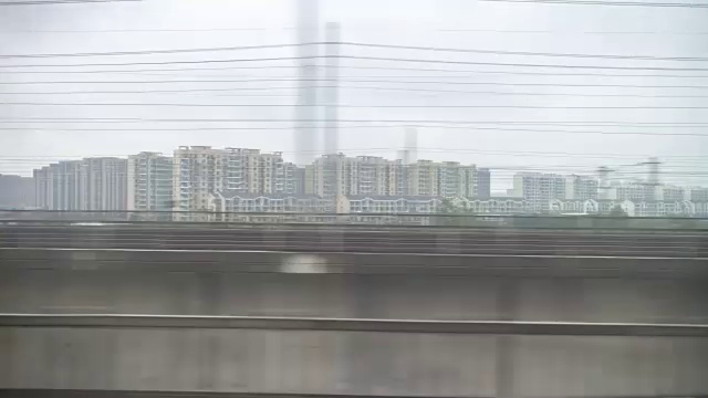 雨天武汉到深圳火车公路旅行停止窗口pov全景4k时间流逝中国视频素材