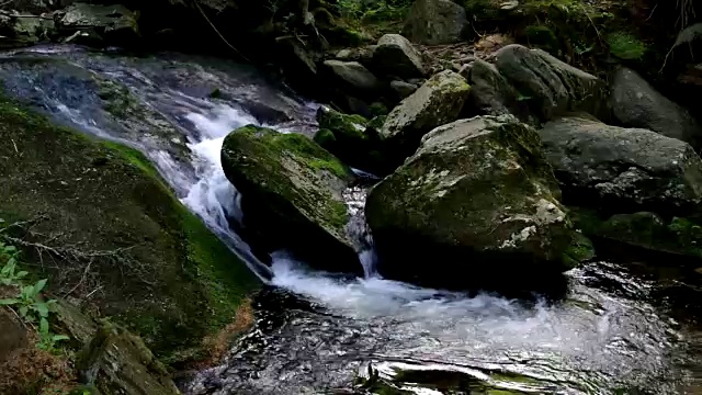 波希米亚巨人山中的一条小溪视频素材