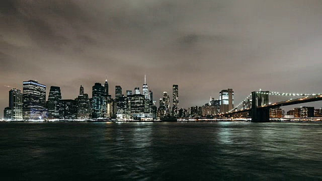 曼哈顿天际线夜景视频素材