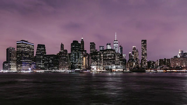 T/L Downtown Manhattan at Night /纽约视频素材