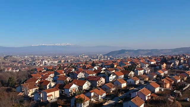 带有房屋的住宅区鸟瞰图视频素材