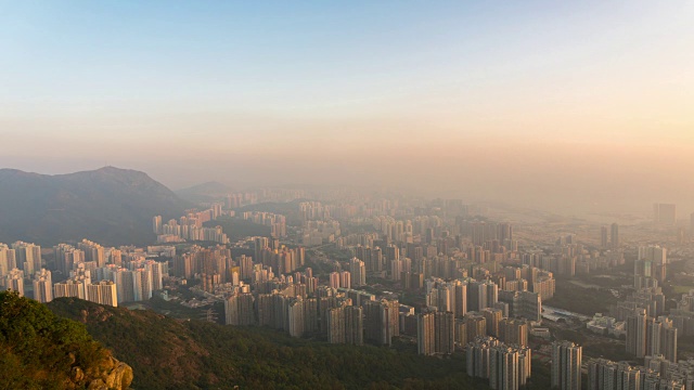 4K时间推移:俯瞰香港狮子山视频素材