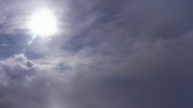 太阳和云之间回头看视频素材画面3