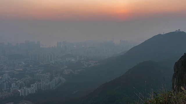 4K时间推移:俯视图中国香港城市视频素材