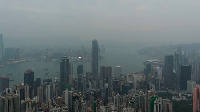 4K时间推移:俯视图中国香港城市视频素材