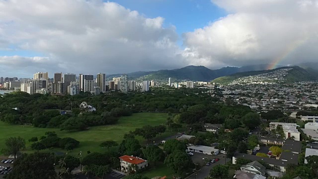 火奴鲁鲁彩虹拱门瓦胡岛夏威夷风暴清理视频素材