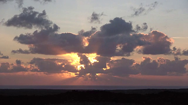 日落与云的形成，时间流逝，大西洋，fuerteventura, 4K视频素材