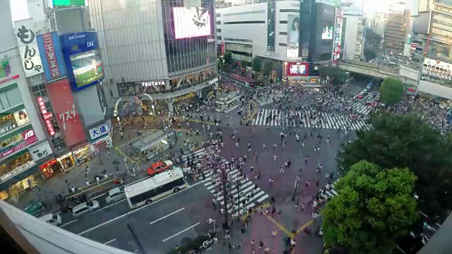 俯瞰涉谷十字路口视频下载