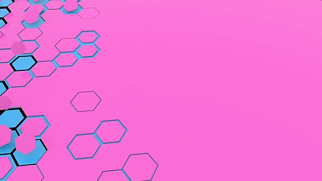 粉红色的瓷砖消失在黑暗中，抽象的背景视频素材画面3