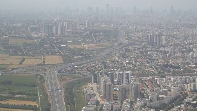 鸟瞰图的进步城市。特拉维夫。16.04.2018视频素材