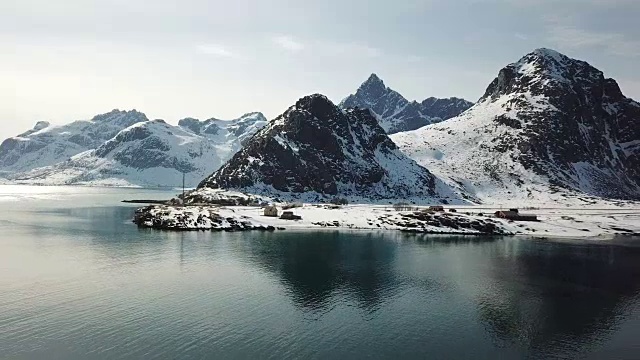 挪威罗浮敦群岛的空中景观视频素材