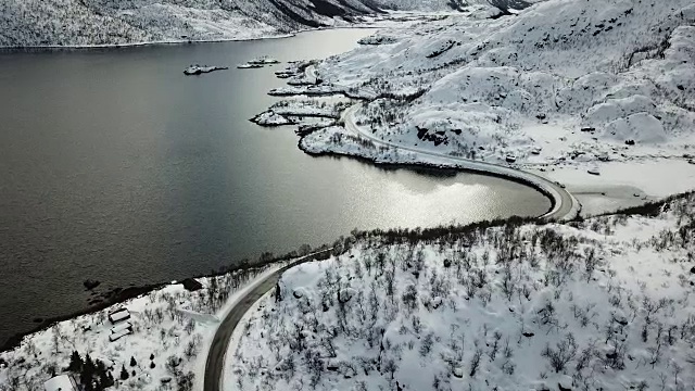 挪威罗浮敦群岛的空中景观视频素材