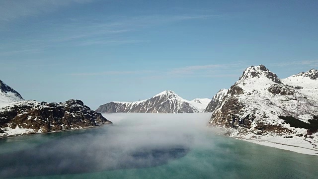 挪威罗浮敦群岛的空中景观视频素材