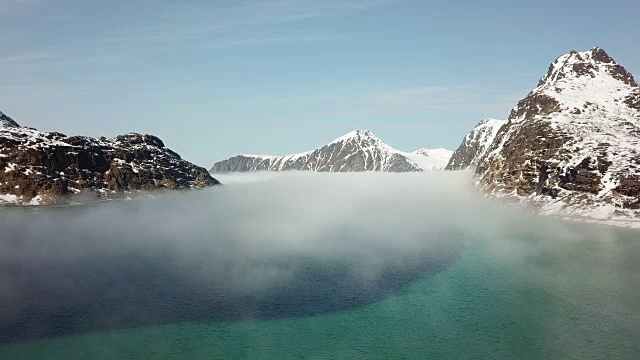 挪威罗浮敦群岛的空中景观视频素材