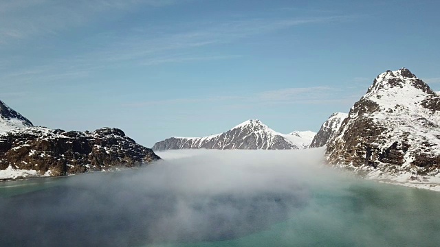 挪威罗浮敦群岛的空中景观视频素材