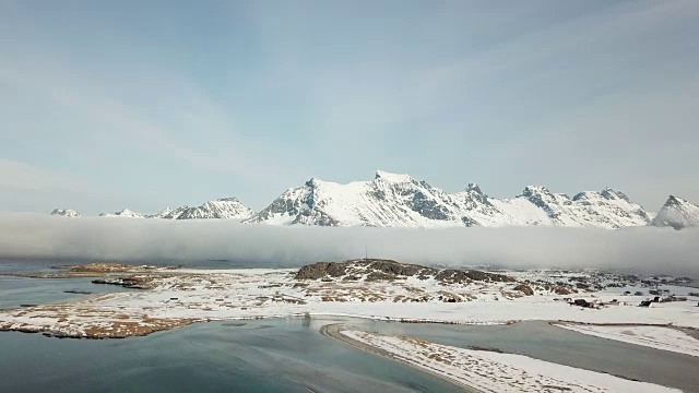 挪威罗浮敦群岛的空中景观视频素材