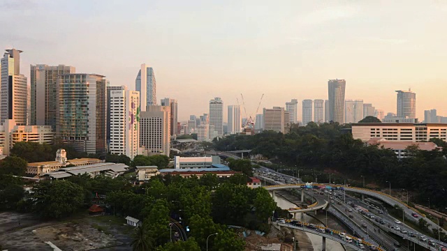 吉隆坡航空时间流逝日落高速公路高清视频视频素材