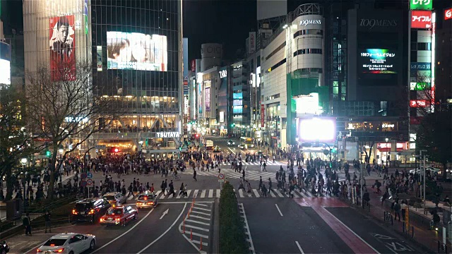 东京，日本，时间推移-涉谷夜从天空树塔中拍摄视频素材画面2