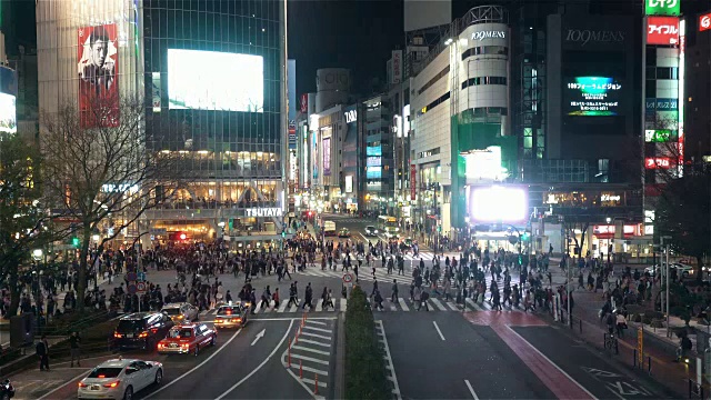东京，日本，时间推移-涉谷夜从天空树塔中拍摄视频素材画面3