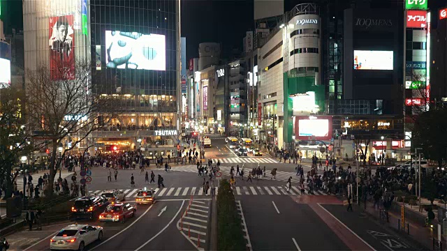 东京，日本，时间推移-涉谷夜从天空树塔中拍摄视频素材画面4