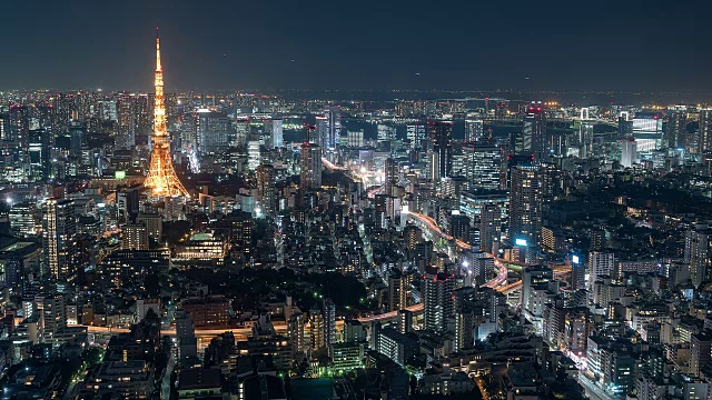 东京，日本，时光流逝——森博物馆夜间涉谷视频素材画面2