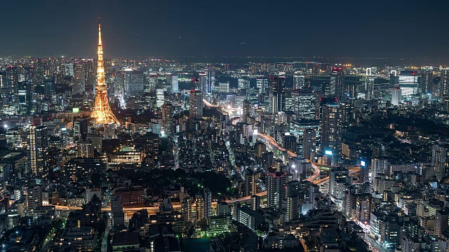 东京，日本，时光流逝——森博物馆夜间涉谷视频素材画面4