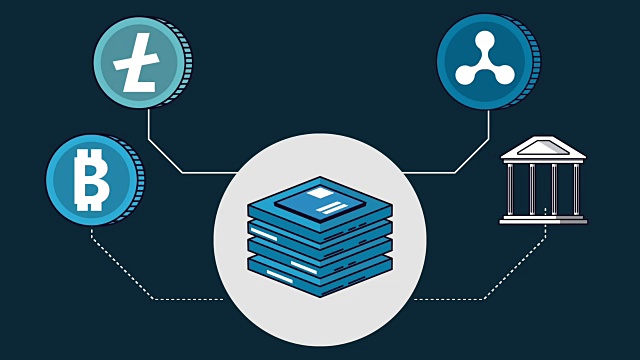 加密货币数字货币高清动画场景视频素材