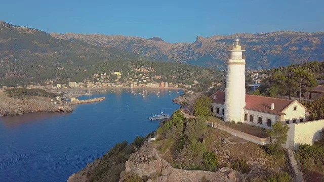 索勒港鸟瞰图，马略卡岛。地中海视频素材