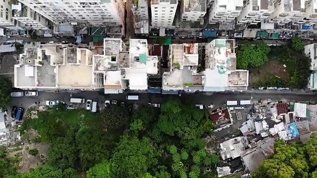 茶果岭无人机/航拍-寮屋、道路及停车场视频素材