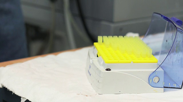 一个科学家用移液管取样的特写视频素材画面4